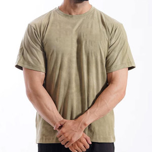 Camiseta Deportiva Unisex de Corte Regular, Hombros Caídos, Cómoda, Lisa, Personalizable, de Gran Gramaje, Transpirable para Gimnasio - Product Image 2