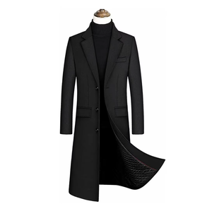 Blazer negro de hombre con solapa de muesca, corte ajustado, de lana, diseño personalizado, OEM, ODM, venta al por mayor - Product Image 4