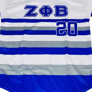 Camiseta Deportiva de Béisbol a Rayas Zeta Phi Beta para Mujer, Azul y Blanco, Sublimada, de Poliéster, Manga Corta, Estilo Casual y Atlético - Product Image 6
