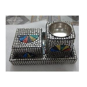 Handmade Luxury Wood Metal Bakhoor burner Set Trendy Mabkhara For Ramadan <b>Eid</b> Festive Decorative Mubkhar Set For Home Decor - Product Image 3