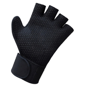 Guantes de Entrenamiento Deportivos Negros Sin Dedos, Protección para las Palmas con Agarre Antideslizante, Correa Ajustable para la Muñeca, para Adultos - Product Image 4