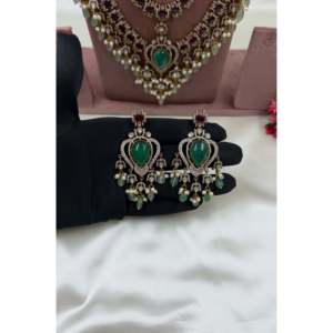 Indian Ethnic Artificial <b>Jewellery</b> Anupriya Victorian Premium Comb <b>Set</b> <b>Gold</b> Plated Bridal Luxury Earring <b>Set</b> - Product Image 5