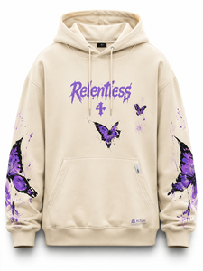 Sudadera con Capucha Personalizada con Estampado de Mariposa, 100% Algodón, Impresión Digital Invernal, Corte Regular, Estilo Urbano, Unisex, OEM, ODM - Product Image 1