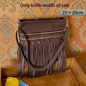 Premium Genuine Leather Fringe Handbag for Women – Vintage Boho Style Shoulder <b>Bag</b> with Tassels & <b>Studded</b> Detail - Product Image 3