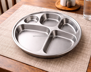 Placa Divisoria de Acero Inoxidable para el Mercado Europeo |   Plato de Metal Reutilizable para la Cena |   Logotipo Personalizado |   Pedidos al por Mayor - Product Image 3