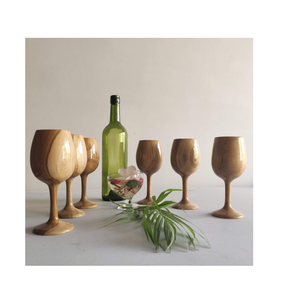 Wood Wine glass Handmade Best Product Acacia Wooden Wine Glass Premium Wooden <b>Drinkware</b> Carefully Made In India - Product Image 1