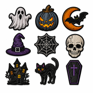 Custom Halloween Patches | Embroidered Halloween Patches | <b>Iron</b> <b>On</b> Halloween Badges | Wholesale Custom Patches - Product Image 3