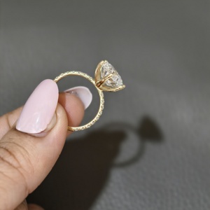 Anillo de Compromiso de Lujo con Diamante de Laboratorio de 5 Quilates, Corte Brillante Redondo, E VS1, Oro Amarillo de 14K, Certificado IGI, para Bodas y Aniversarios - Product Image 6