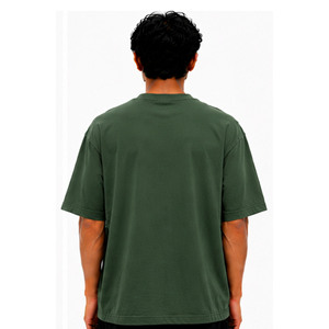 เสื้อยืดแขนสั้นสีเขียวมะกอกสำหรับผู้ชาย ทรงปกติ คอกลม ผ้าคอตตอนเจอร์ซีย์ สวมใส่สบาย พิมพ์ลายโลโก้ ดีไซน์ใหม่ เสื้อยืดแบบสั่งทำ - Product Image 4