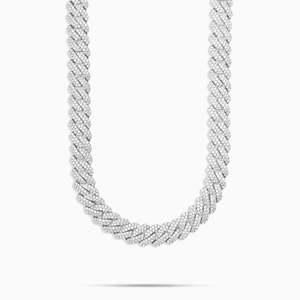Collar de Cadena Cubana de Plata de Ley 925 con Moissanita, Corte Brillante Redondo, Joyería Hip Hop para Fiestas y Bodas - Product Image 4