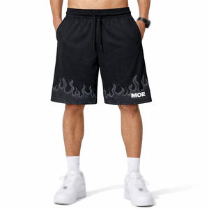 Shorts d'entraînement pour hommes en maille contrastante, en polyester, avec cordon de serrage, bas de tenue athlétique, fabrication en gros sous marque privée - Product Image 4