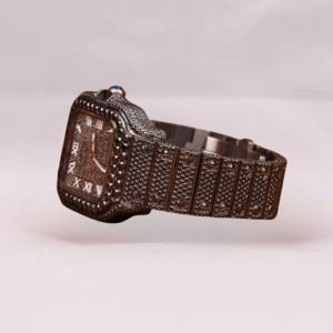 Men's and Women's Brown Band with <b>Multiplies</b> Diamond Stone Moissanite Diamond Quartz Watch for Sale Export - Product Image 3