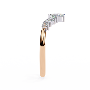 Bague Marquise Tiara en or jaune 10k 14k 18k avec neuf pierres Aurora et diamants courbés en forme d'arête de poisson pour femme, idéale pour un anniversaire ou comme bijou de mariée - Product Image 2