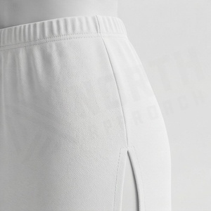 Jupe crayon à taille élastique pour femmes, couleur unie, fente latérale, longueur genou, style minimaliste, tissu en spandex et polyester, à porter en toutes saisons - Product Image 5
