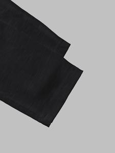 Crop top noir pour femme, manches longues, col rond, tricoté en spandex et polyester, coupe ample asymétrique, couleur unie minimaliste, toutes saisons - Product Image 5