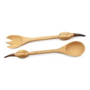 Juego de 2 utensilios de madera de acacia para servir ensaladas, a la moda, precio mayorista - Product Image 3