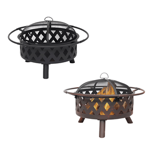 Outdoor Wood Burning Fire Pit Round Decorative <b>Firepit</b> with Spark Screen Backyard Patio Garden FP001 - Product Image 1