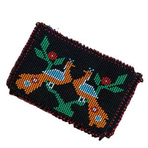 Monedero hecho a mano elegante con cuentas de semillas multicolor y pequeño corazón con diseño de ojos con aspecto de diseñador elegante y elegante para niña - Product Image 5