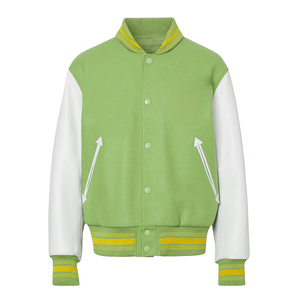 Saleh Enterprises Unisex Wool Leather Sleeve Varsity Bomber <b>Jacket</b> Streetwear Winter Windproof Eco-Friendly Anti-UV <b>Heated</b> High - Product Image 2