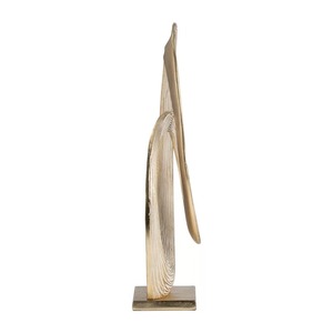 Sculpture Circulaire Abstraite Plaqué Or 20 Pouces Décoration Artistique Contemporaine Faite à la Main pour Table de Salon - Product Image 4