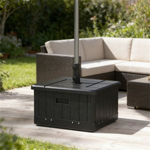 Supporto per Ombrellone da Esterno Nero, Base per Ombrellone da Terrazza, Accessorio per Arredamento da Patio - Product Image 1