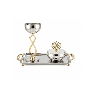 Juego de quemador de incienso de acero inoxidable con bandeja y tapa para uso religioso y aromaterapia - Product Image 4
