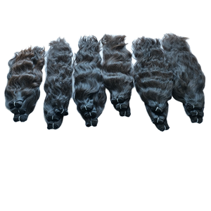 วิกผมผู้หญิงสีดำแบบไม่ผ่านกระบวนการมัดผมชาวอินเดียแบบมีสีธรรมชาติ - Product Image 1