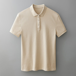 Polo de Manga Corta para Hombre, de Algodón Piqué, Color Sólido, Casual, Transpirable, Tejido de Punto, Corte Regular - Product Image 1