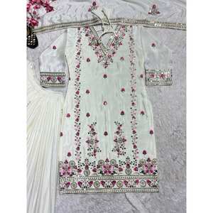 Conjunto de Traje de Diseñadora para Mujer con Bordado y Trabajo de Secuencia de Codificación - Product Image 3