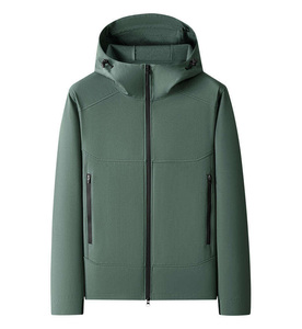 DAIZEN <b>STAR</b> INTERNATIONAL Men's Hooded Puffer <b>Jacket</b> Windproof Zipper Front Solid Color Casual Regular Fit Winter Polyester - Product Image 1
