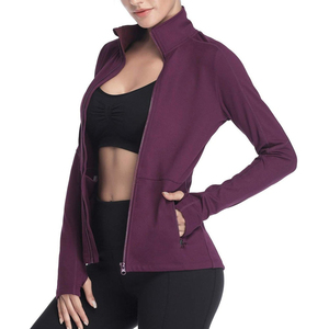 Women's Clothing Full Sleeve Zip-Up Yoga <b>Jacket</b> Solid Color Breathable Spandex Polyester Sport Coat Fitness <b>Jacket</b> For Women - Product Image 6