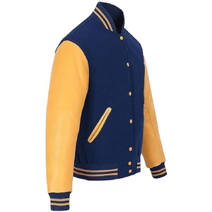 Custom Varsity Letterman <b>Jackets</b> Unisex Wool Blend Body <b>Faux</b> <b>Leather</b> Sleeves Ribbed Collar Cuffs College Fashion Outerwear - Product Image 3