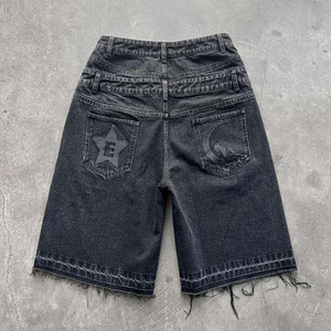 Pantalones Cortos de Mezclilla para Hombre con Estampado Gráfico, Transpirables, Estilo Urbano, Cintura Alta, Lavado Claro, 100% Algodón, Venta al Por Mayor - Product Image 4