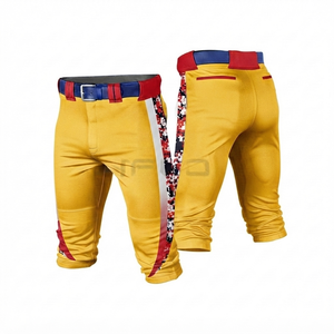 Pantalon de baseball jaune personnalisé pour homme – Uniforme d'équipe durable, respirant, en tissu maille extensible 100 % polyester - Product Image 1
