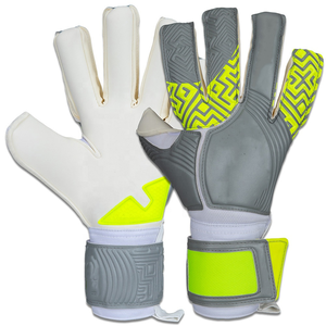 Gants de gardien de but professionnels en cuir personnalisés avec logo en relief, fermeture auto-agrippante antidérapante, protection des doigts, qualité supérieure pour - Product Image 1