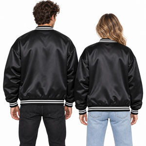Vestes universitaires en satin pour hommes et femmes, style baseball, broderie personnalisée, pour équipes sportives, streetwear, nouvelle mode, vente en gros - Product Image 2
