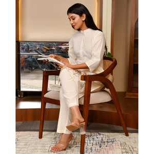 Ensemble décontracté Mahobia pour Kurta crème avec manches trois-quarts, taille XS, haut - Product Image 2