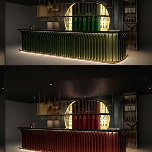 Ensemble de bar contemporain Argmac avec éclairage LED et cadre en bois - Durable et écologique pour villa, appartement, hôtel - Product Image 4