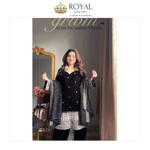 Distribuidor Mayorista que Vende Ropa Pakistaní de Excelente Calidad, Nuevo Traje Salwar de Diseñador con Bordado de Terciopelo para Mujer - Product Image 4