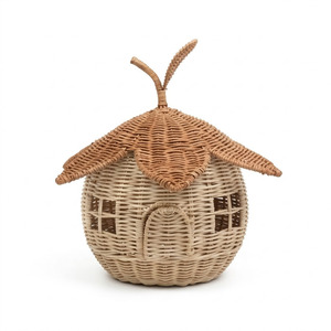 Casitas de juguete con forma de fresa, casa pequeña para accesorios de muñecas, casa de juegos de ratán, juego infantil para interiores - Product Image 3