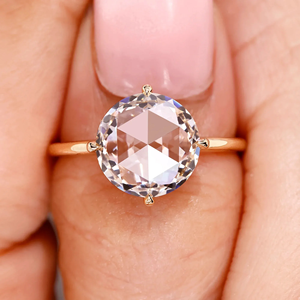 Anillo de Diamantes con Halo Oculto de Corte Rosa Redondo, 2.65 Quilates, Anillo de Compromiso y Boda con Diamantes Cultivados en Laboratorio, Joyería, Anillo de Eternidad de 14k en Vermeil - Product Image 2