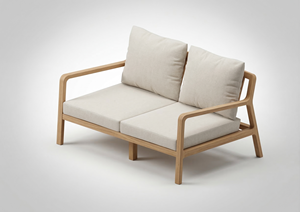 Modern Outdoor Garden <b>Sofa</b> Set With <b>Wood</b> <b>Frame</b> And High-Density Foam Cushions Durable Design For Patio Use - Product Image 4