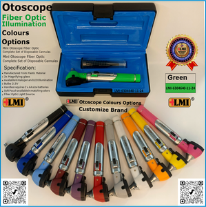 Ensemble d'otoscopes manuels en fibre optique verte de qualité médicale supérieure pour l'examen des oreilles, certifié CE, garantie 1 an - Product Image 6