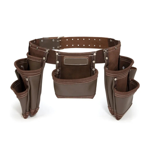 Customizable Heavy Duty Genuine Cowhide Leather <b>Tool</b> Belt Waist Wrapping <b>Kit</b> Multifunctional Double Side Support <b>Bag</b> <b>Tool</b> <b>Bags</b> - Product Image 6