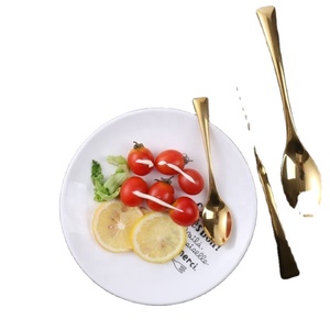 Ensemble de couverts en acier inoxydable à la mode nouveau design élégant cuillère fantaisie plaquée or pour mariages emballage en vrac bonne vente - Product Image 1