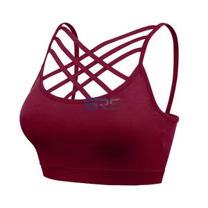 Soutien-gorge de sport respirant à maintien moyen sans coutures à motif écossais avec logo frontal pour femme – Collection Fitness – Offre Spéciale - Product Image 1