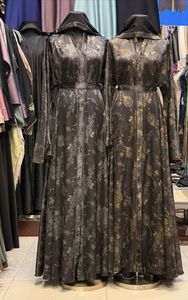 Wholesale Umbrella Abaya Stone Work Handmade Sequined Arabic Dubai Style Full Flare Nida Fabric Evening Party Dress - Product Image 2