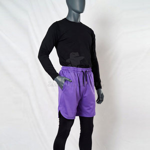 Shorts d'entraînement personnalisables pour hommes, longueur genou, en tissu flexible et taille ajustable pour la course et le fitness - Product Image 3