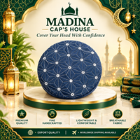Chapeau de prière musulman traditionnel pour hommes, fabriqué à la main, casquette islamique classique, 100% coton, design embossé, réglable, respirant, pour l'extérieur