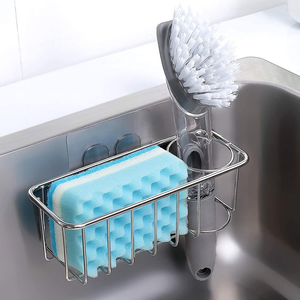 Premium Stainless Steel Non Folding Sponge Rack Eco-Friendly kitchen Cleaner <b>Brushes</b> & Sponges Storage Rack In Hot Sale - Product Image 6